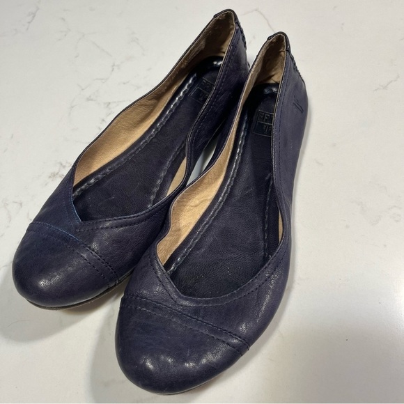 Frye Purple Leather Carson Cap Ballet Flats 6.5 - Picture 1 of 9